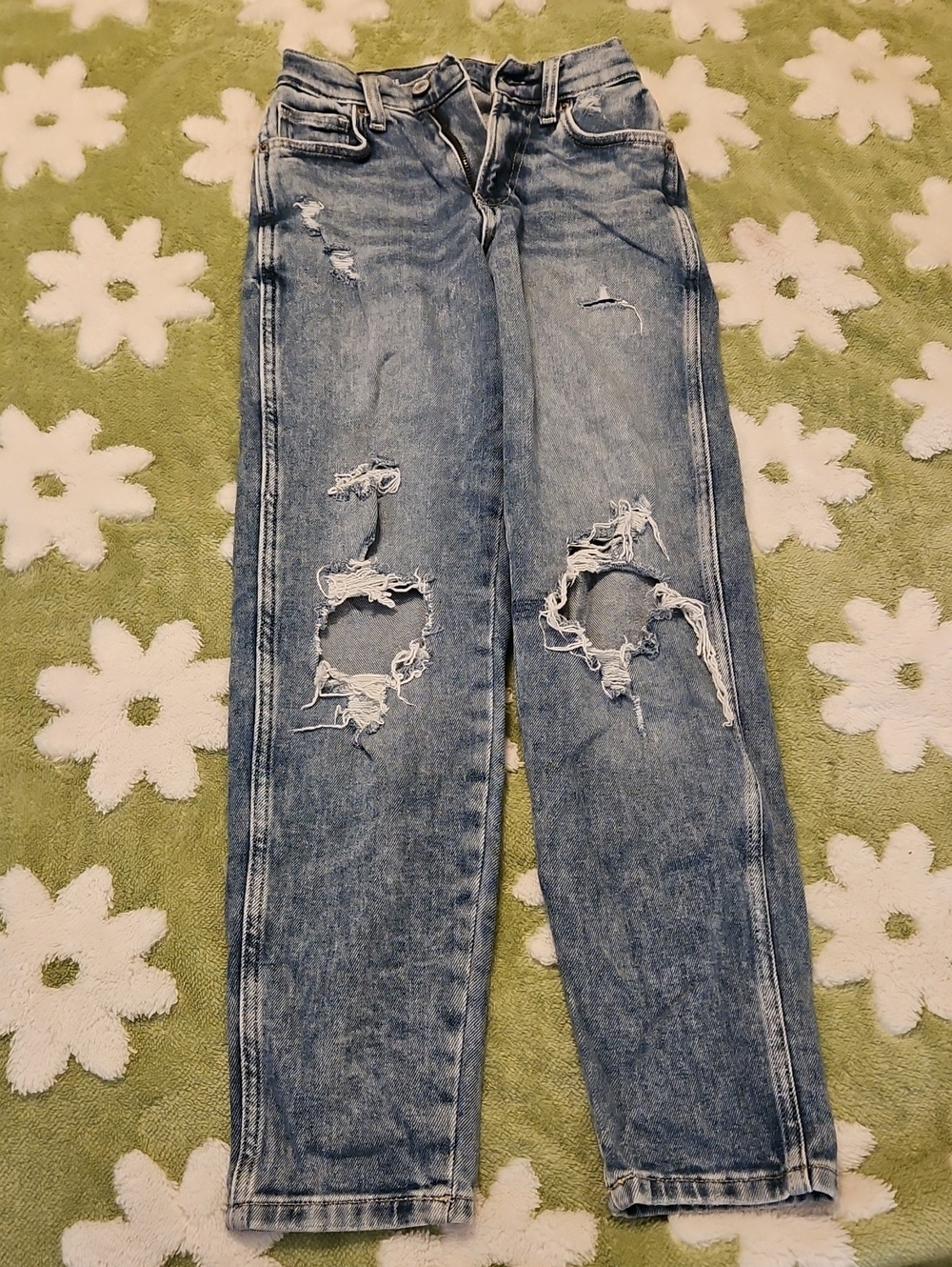 Arizona Jean Company Distressed Light Blue High-Rise Jeans